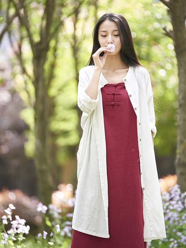 Soft White Ramie Cotton Linen Cover-up Cardigan
