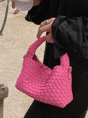 Cute Solid Color Woven Handbags Bags