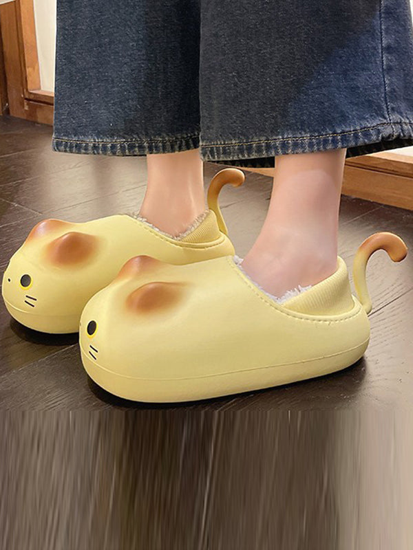 Round-Toe Split-Joint Slippers Platform Shoes