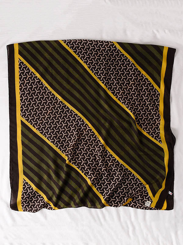 Stripe Print Warm Sun-Proof Silk Scarf