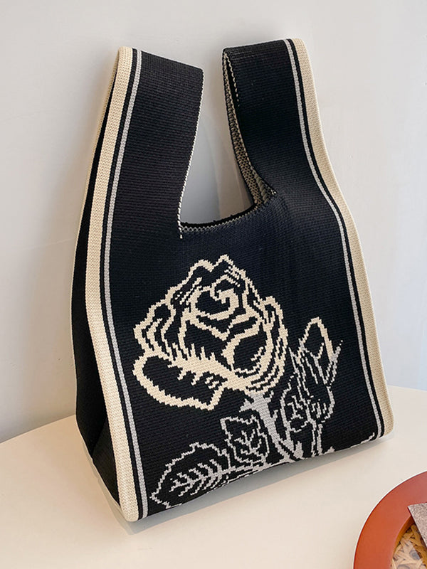 Floral Woven Handbag Bags