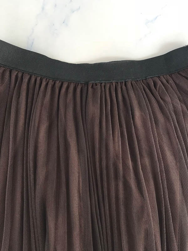 Elastics Waist Gauze Hemline Skirt