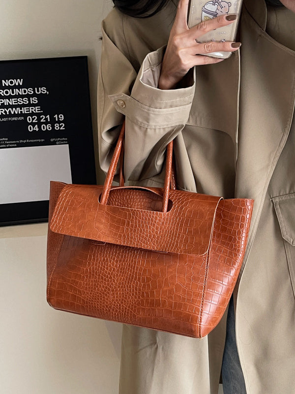 Solid Color Split-Joint Tote Bags Handbags Bags