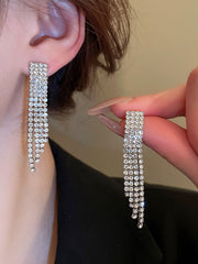 Rhine Stones 2 pieces Tasseled Necklaces Accessories Earrings Accessories