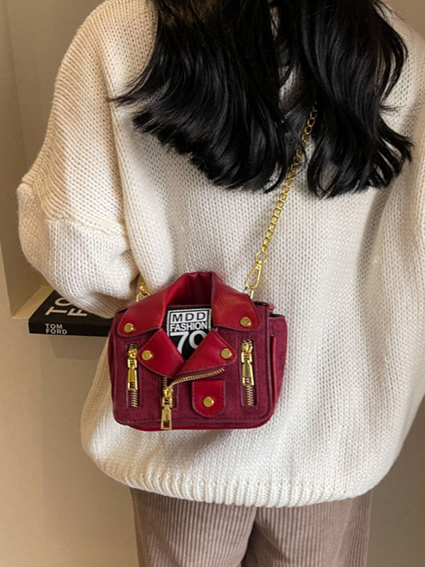 Chains Geometric Zipper Handbags Crossbody Bags Bags