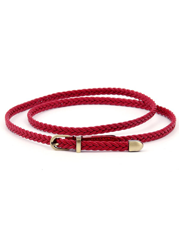 Urban Simple 13 Colors PU Weave Belt