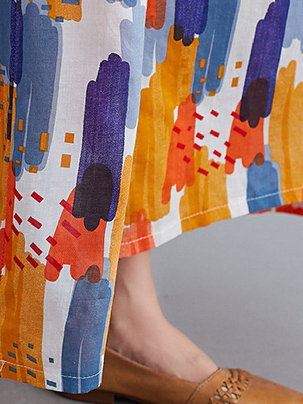 Original Print Round-Neck Dress