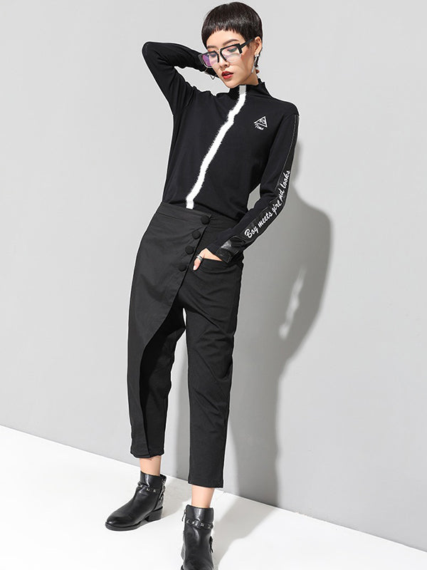 Leisure Irregularity Solid Color Harem Pants