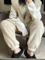 Casual Loose Velvet Thickened Keep Warm Solid Color Pants