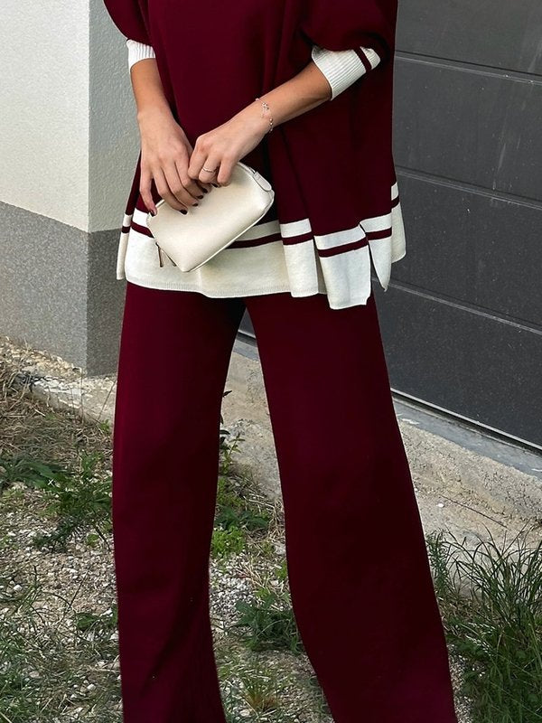 Solid Color Wide Leg Trousers Pants
