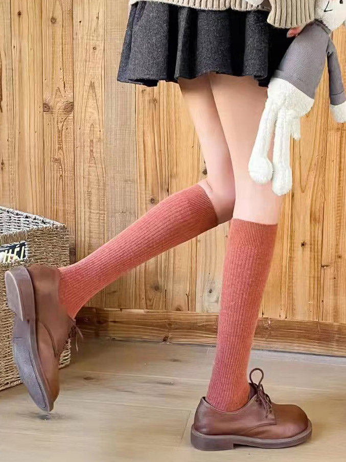 Casual Wool Keep Warm Solid Color Socks Accessories