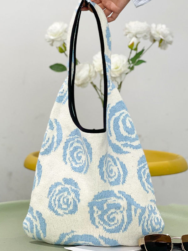 Original Creation Floral Weave Contrast Color Bags Accessories