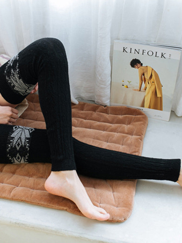 Twist Snowflake Printed Over-The-Knee Leg Warmers Accessories