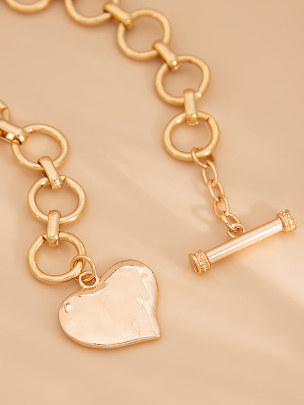 Chains Geometric Heart Shape Normcore Necklaces Accessories