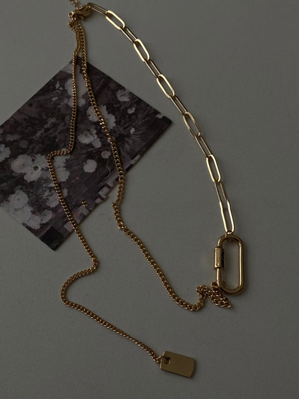 Solid Color Geometry Necklace Accessories