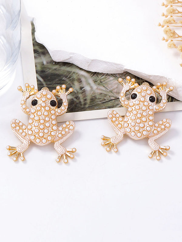 Animal Shape Rhinestone Shiny Earrings Accessories