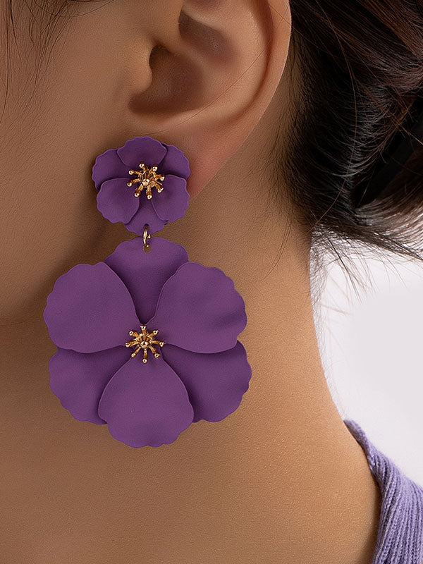 Flower Shape Earrings Accessories Drop Earrings