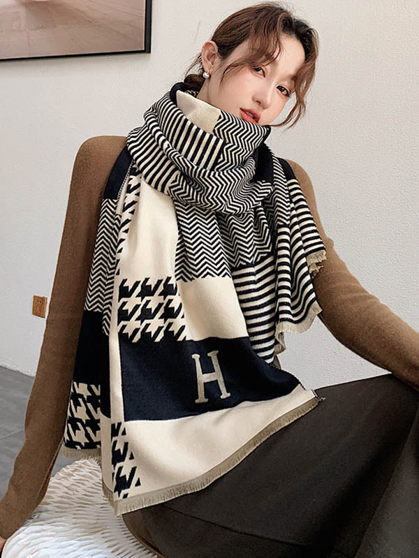 Imitation Cashmere Printed Double-Side Shawl Scarf