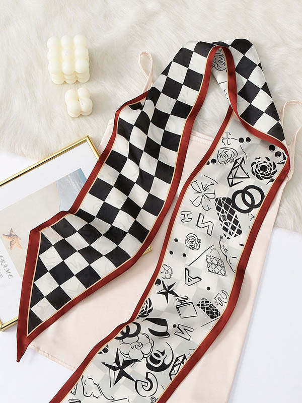 Plaid Printed Scarf Hair Band