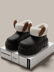 Round-Toe Split-Joint Velvet Home Wear Platform Shoes