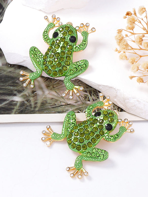 Animal Shape Rhinestone Shiny Earrings Accessories