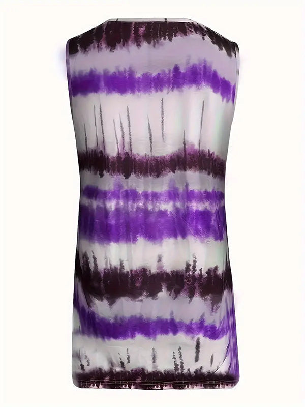 Printed Loose Sleeveless Spaghetti-Neck Vest Top