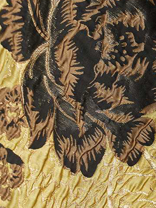 Flower-Embellished Chinese Frog Buttons Pleated Split-Joint Batwing Sleeves Loose V-Neck Outerwear