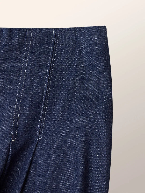 High Waisted Loose Pleated Split-Joint Jean Pants Bottoms