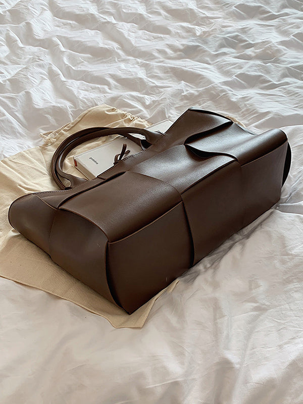 Solid Color Split-Joint Tote Bags Handbags Bags