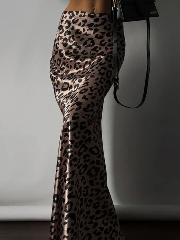 Leopard Bodycon High Waisted Skirts Bottoms
