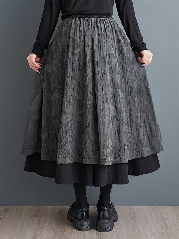 Elasticity Jacquard Pleated Pockets High Waisted Loose Wide Leg Pants Culotte