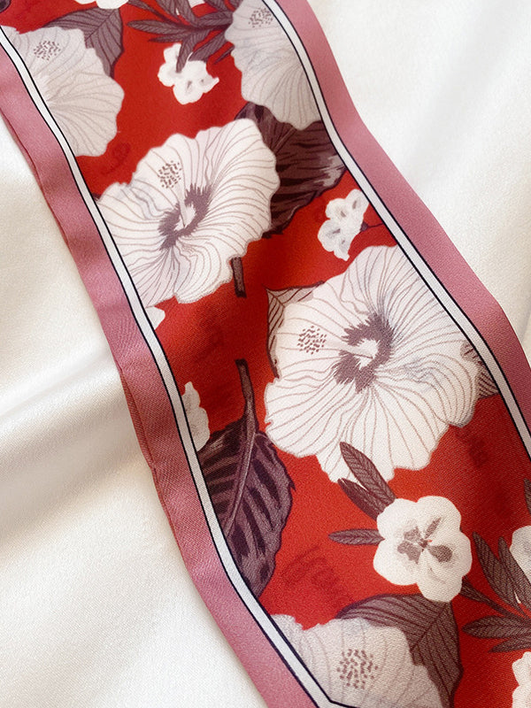 Urban Silk Imitation Letter Floral Printed Scarf