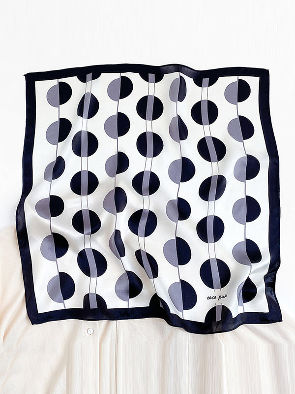 Urban Contrast Color Polka-Dot Scarf
