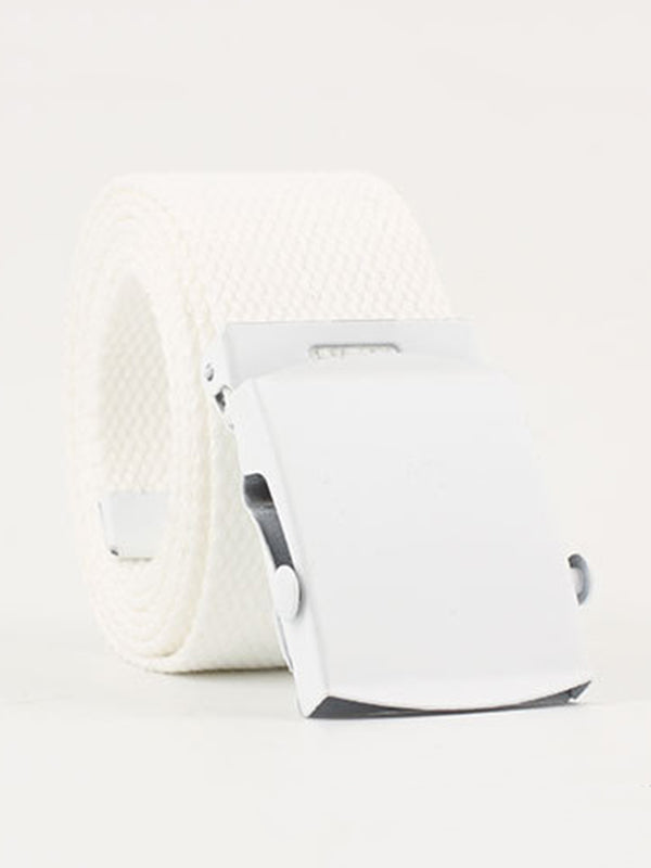 Casual 7 Colors Solid Color Canvas Weave Belt