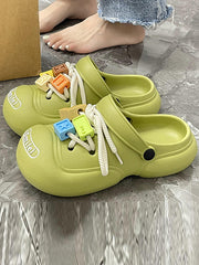 Hollow Letter Print Slippers Crocs