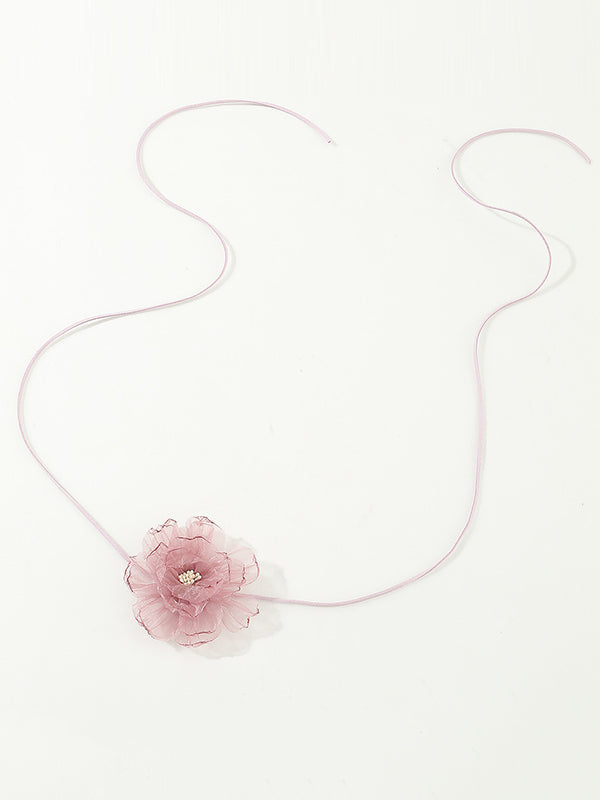 Flower Shape Gauze Necklaces Accessories Dainty Necklace