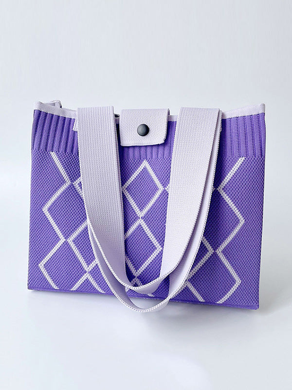 Plaid Pleated Woven Handbags Bags
