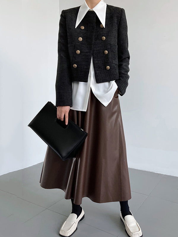 Stylish 3 Colors Solid Color Long Sleeves Blouse