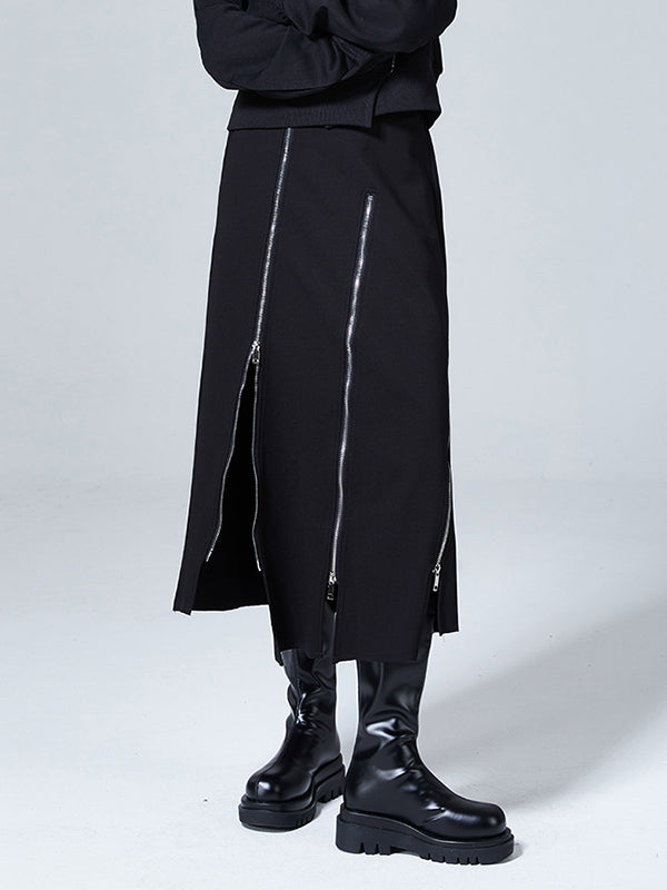 A-Line Irregularity Zipper Bodycon Skirts