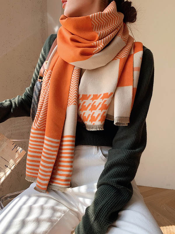 Imitation Cashmere Printed Double-Side Shawl Scarf