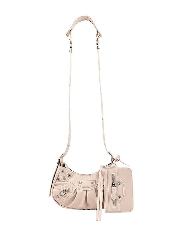 Rivet Zipper Crossbody Bags