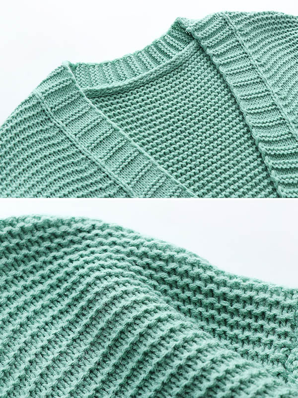 Urban Loose Solid Color Jacquard Cardigan Top