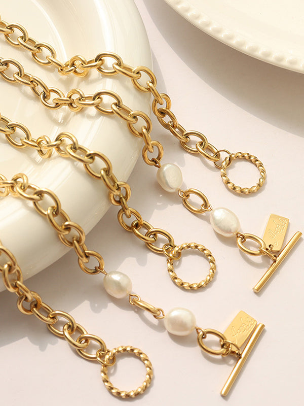 Leisure Simple Geometric Pearl Alloy Bracelet Accessories