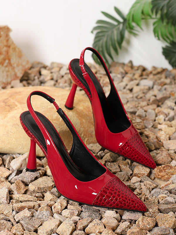 Pointed-Toe Split-Joint Slider Sandals Pumps