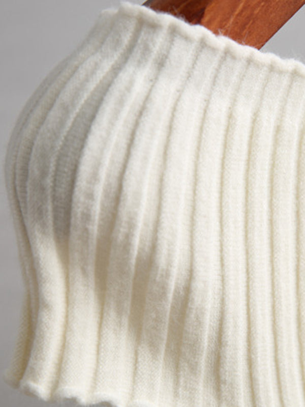 Solid Color Short Sleeves Skinny Boat Neck Sweater Pullovers Knitwear