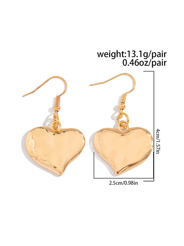 Chains Geometric Heart Shape Normcore Drop Earrings