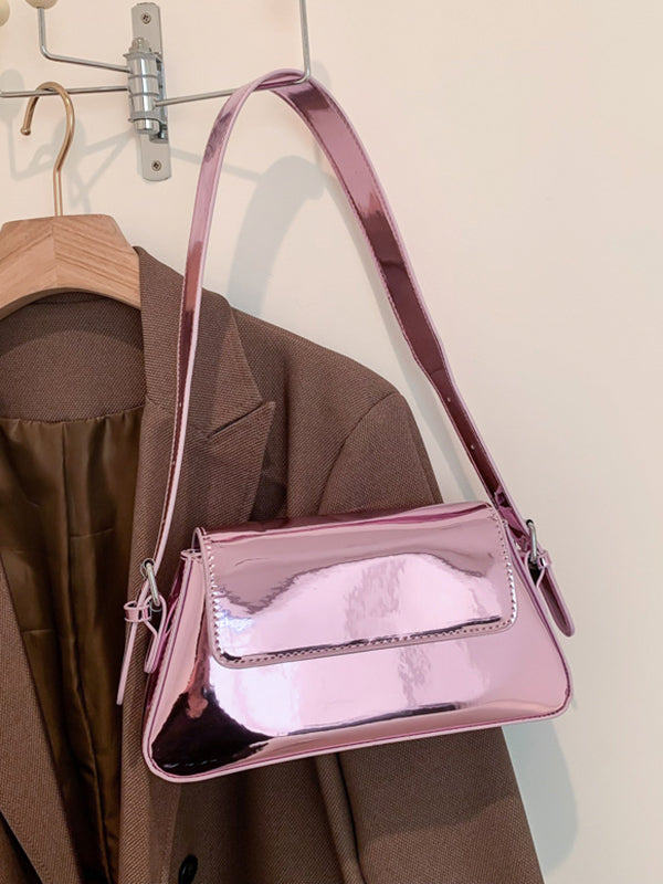 Geometric Solid Color Zipper Handbags Bags