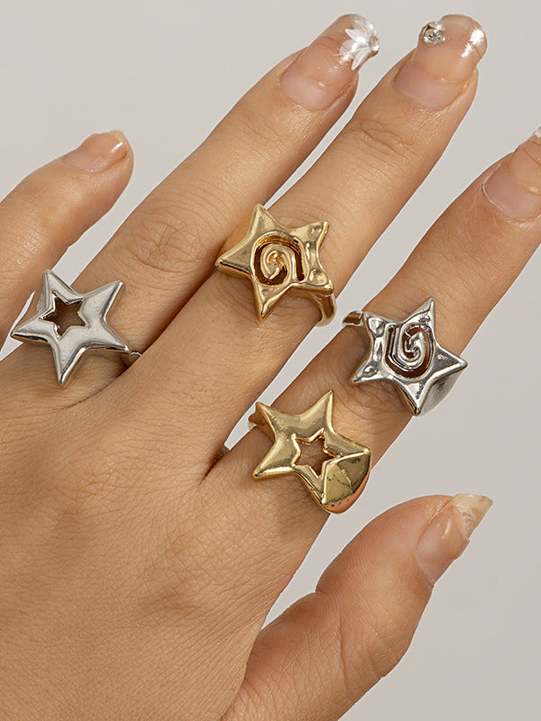Hollow Star Shape Normcore Rings Accessories