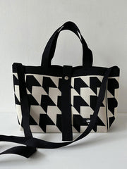 Contrast Color Split-Joint Woven Handbags Bags