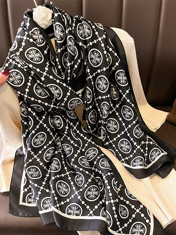 Geometric Printed Sun protection Shawl&Scarf